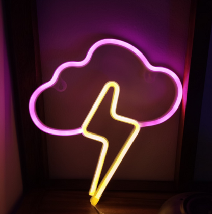 Nouveau Style Led nuage foudre néon USB batterie modélisation lampe décoration intérieure