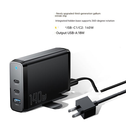 Chargeur de table en nitrure de gallium 140 W, chargeur multiport 2 C1A