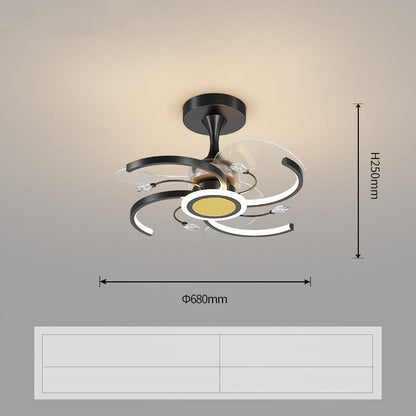 Lampe de ventilateur simple et moderne dans le salon