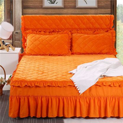 Solid color bed cover