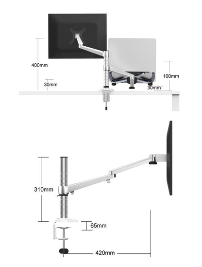 Multimedia can lift universal rotating computer bracket