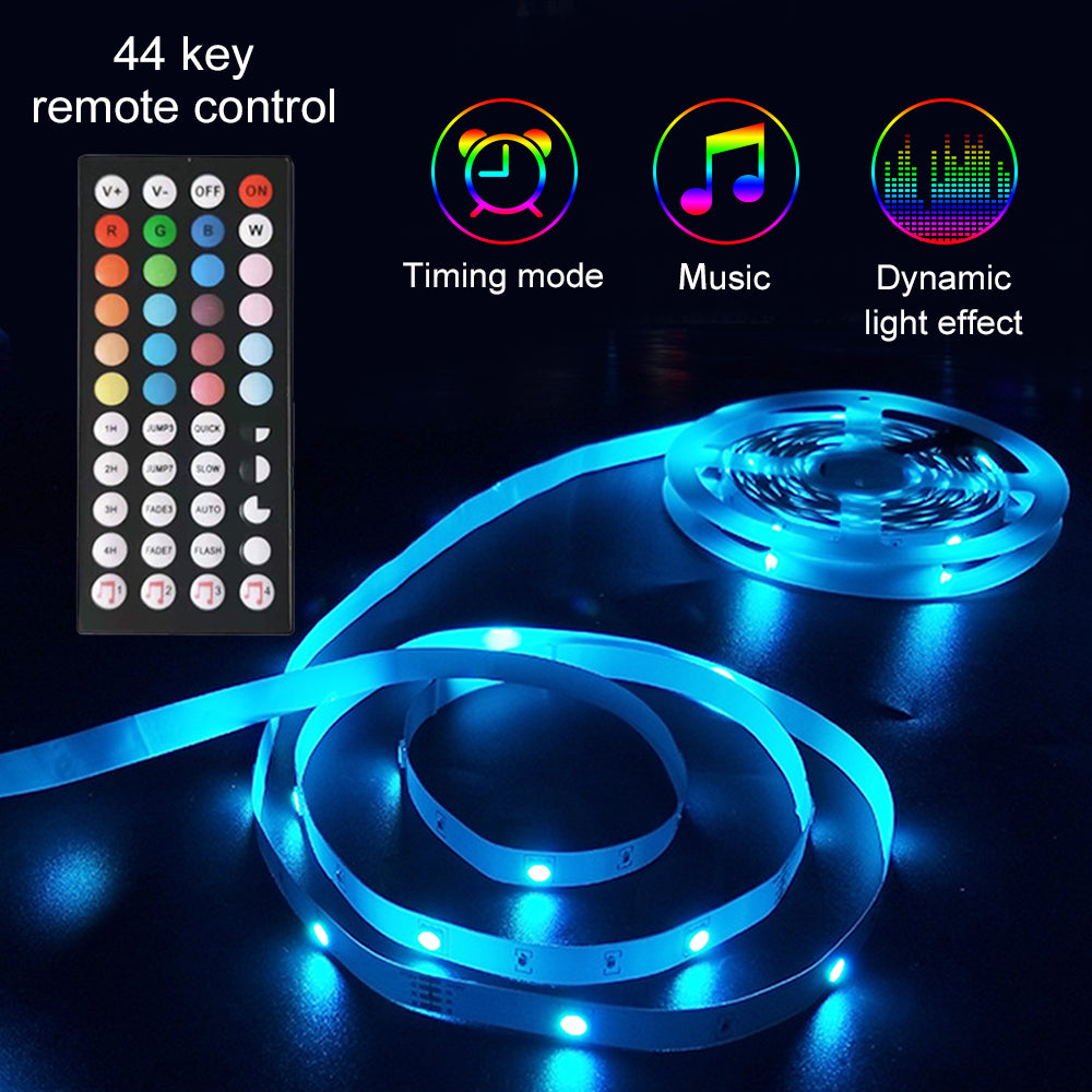 Bande lumineuse LED 5050 RGB, bande Flexible, Diode, contrôleur de 5M, décor de salle, TV, ordinateur, rétro-éclairage, décoration de noël