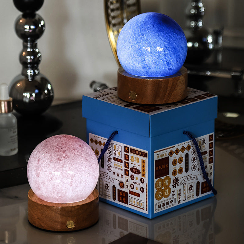 Petite lampe de nuit en verre cristal, lumière d'ambiance tactile