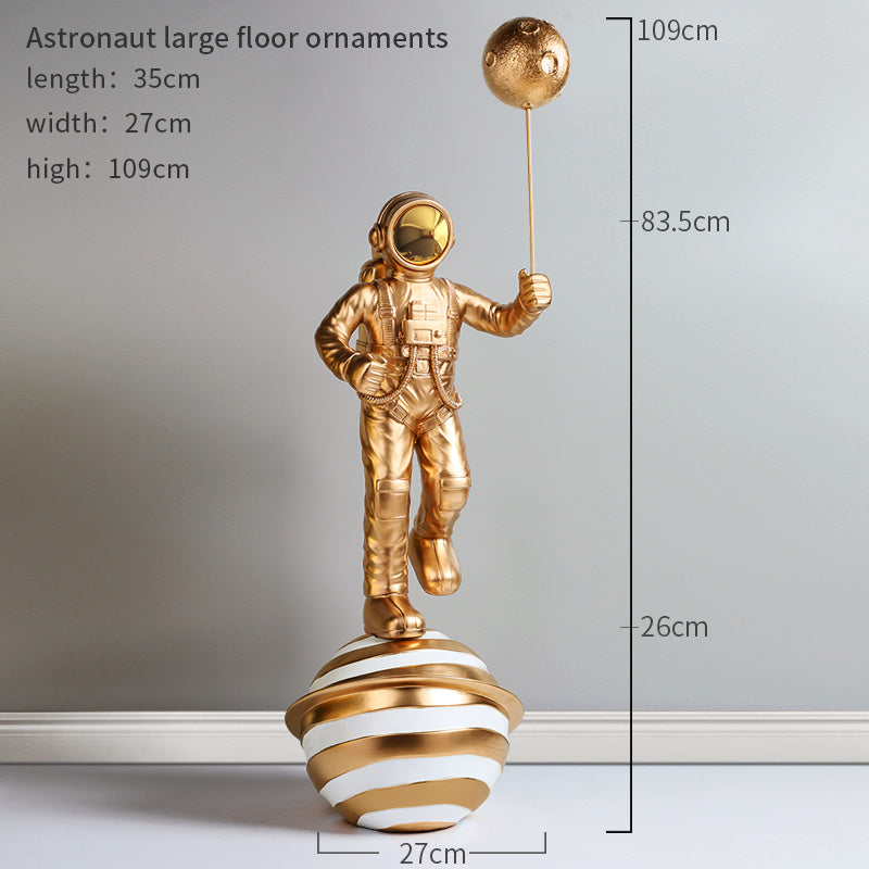 Decoración creativa de piso grande para sala de estar de astronauta