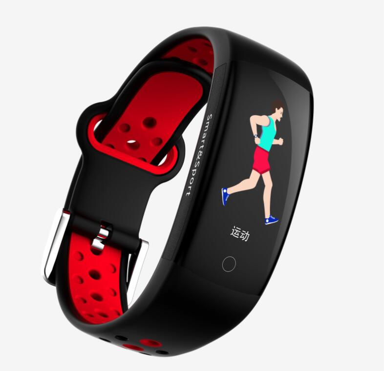 Q6S Pulsera inteligente con pantalla en color Presión arterial Monitoreo del ritmo cardíaco Reloj deportivo con pasos