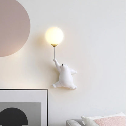 Modern Simple Bear Pendant Background Wall Lamps