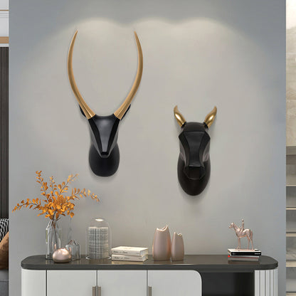 Colgante decorativo de pared con cabeza de caballo, cabeza de ciervo creativa para sala de estar