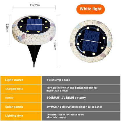 Lámpara solar de acero inoxidable para jardín, subterránea, para exteriores