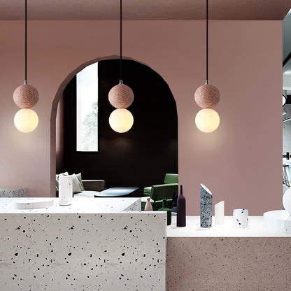 Nordique Ins moderne ciment Terrazzo petit lustre Restaurant Bar