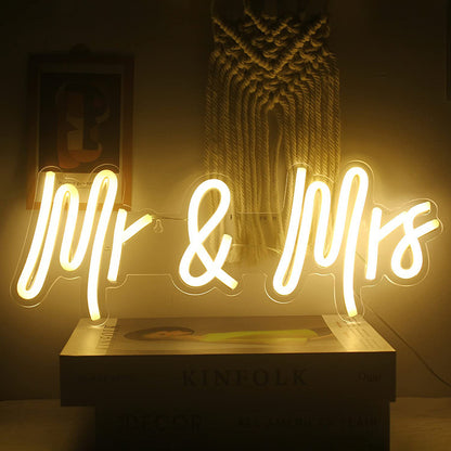 Palabra Luminosa Mr&amp;MrsLED Decoración Interior Neón