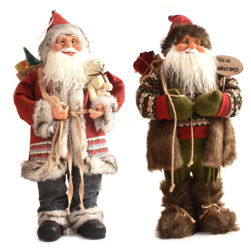 Conjunto de figuras de Papá Noel para regalo de decoración navideña de muñecas