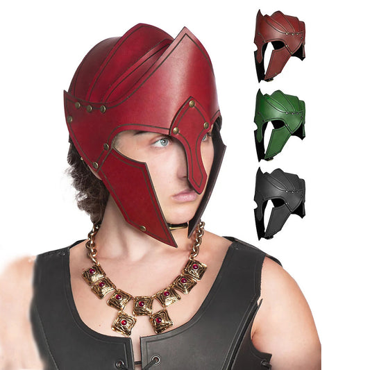 Retro Nordic Knight Leather Helmet For Halloween