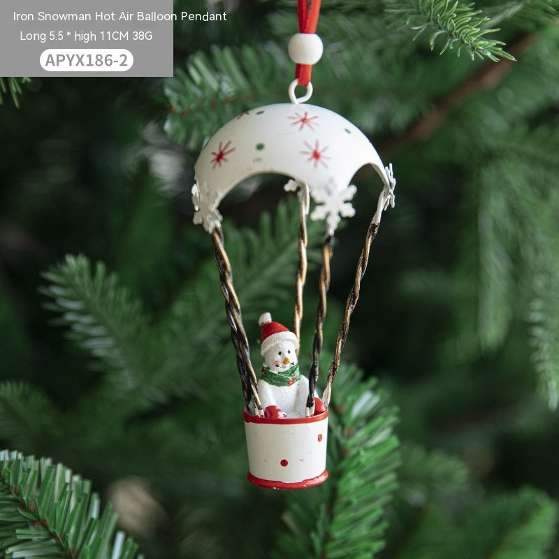 Pendentif en forme de montgolfière de Noël en fer nordique, décorations créatives, breloques pour arbres