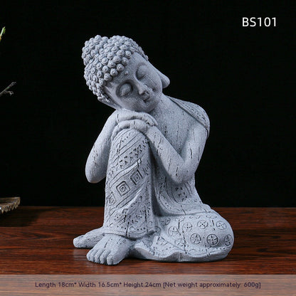 Statue de bouddha Zen en résine, Pot de fleur, paysage de cour, aménagement de balcon, décoration de jardin