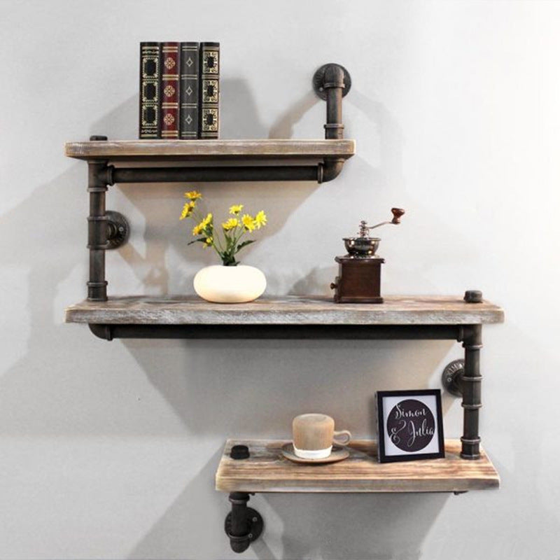 Retro Industrial Style Water Pipe Shelves Iron Bookshelves