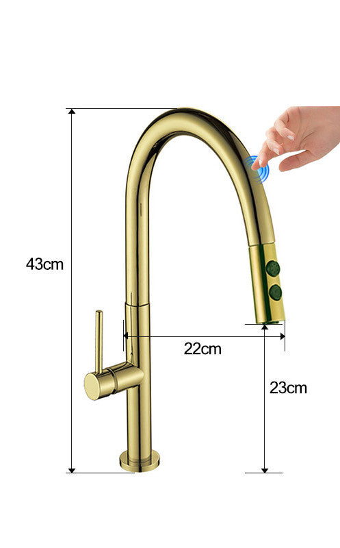 Touch-sensitive Kitchen Hot And Cold Pull Faucet