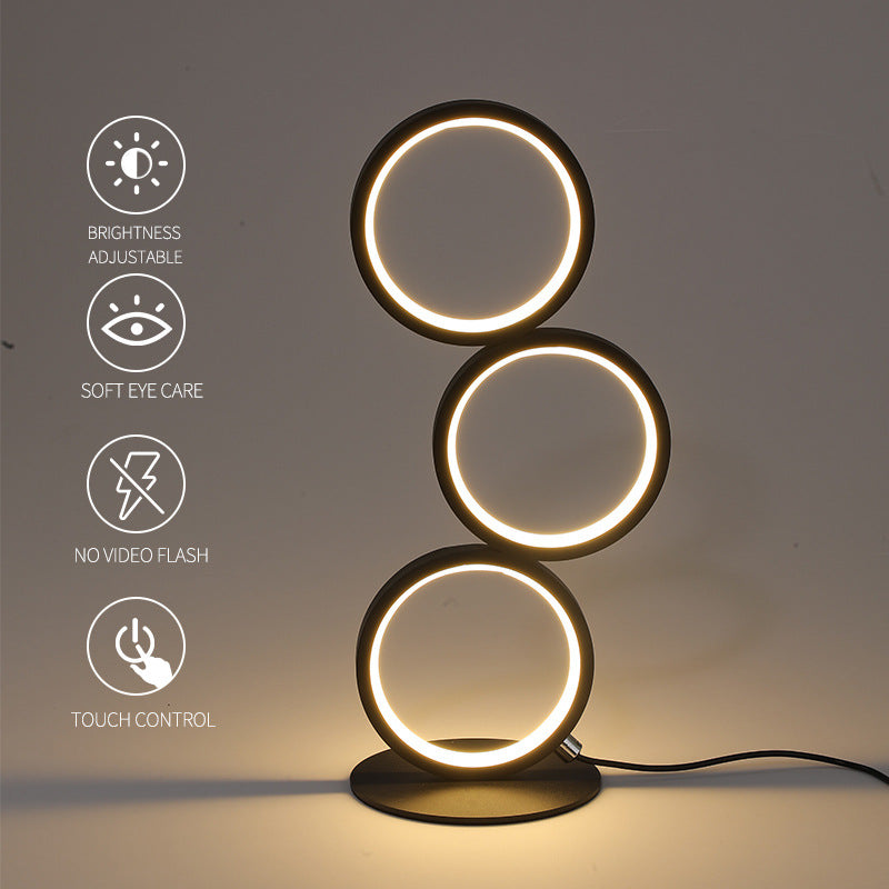 Circle Personality Three-tone Light LED Eye Protection Table Lamp