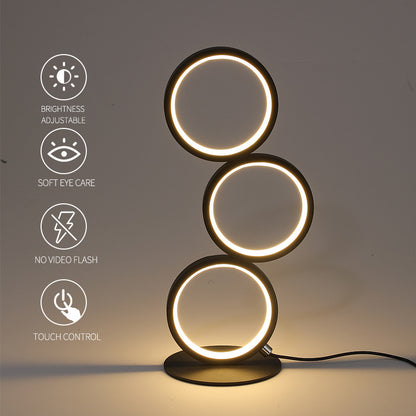 Lampe de table de protection des yeux LED à lumière tricolore de personnalité circulaire