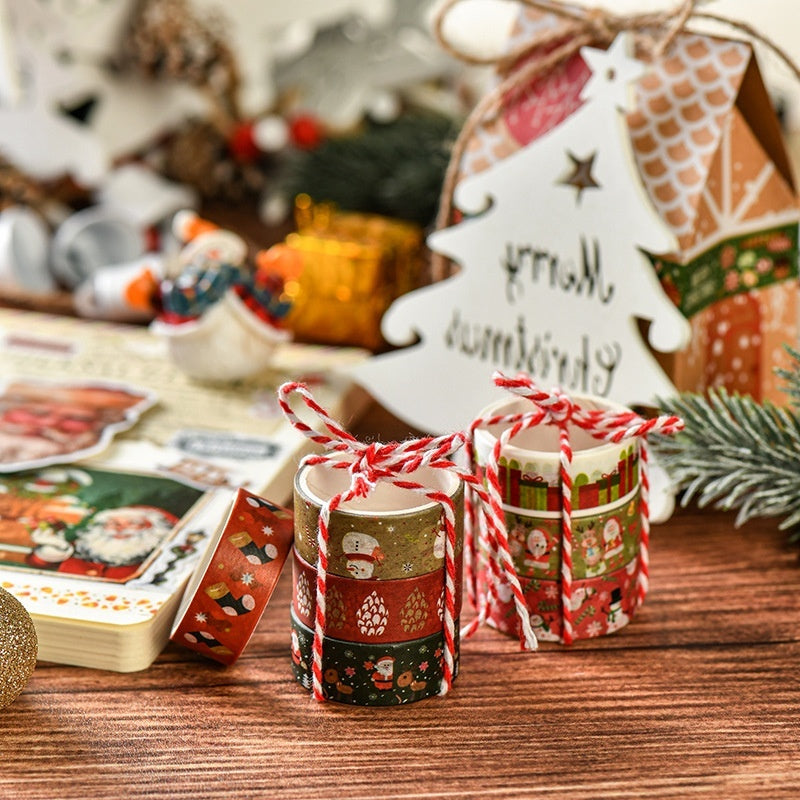 Cadeau de Noël créatif et ruban adhésif en papier pour journal, décoration de Noël, joli ruban de Noël