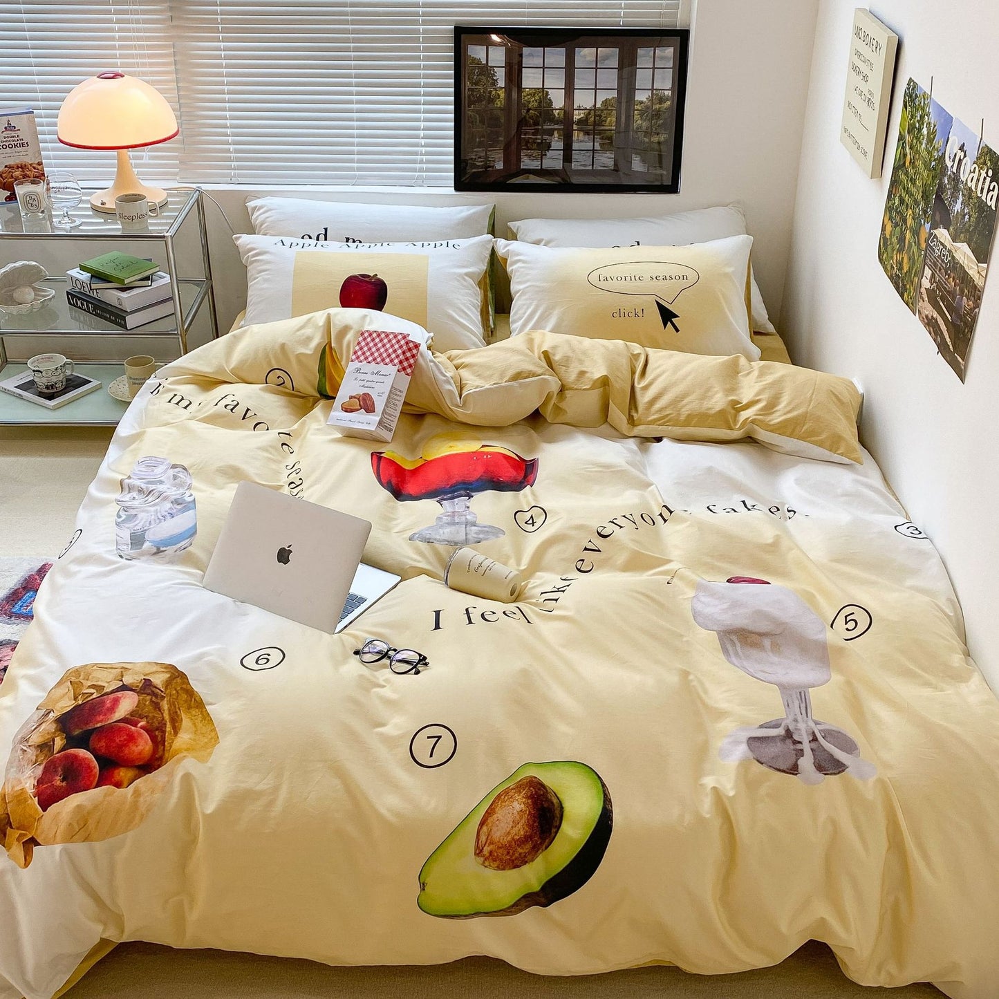 Household Fashion Simple Pure Cotton 3D Printing Bedding