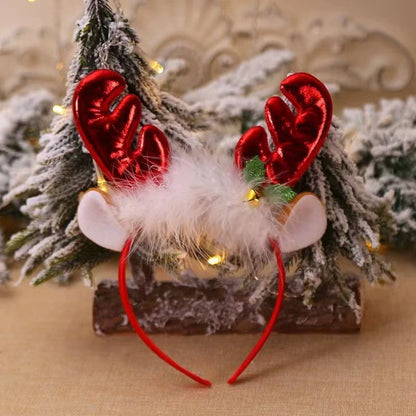 Christmas Decorations Fluff Antlers Bell Head Buckle Headband