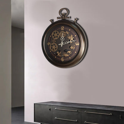 Accueil Salon Vintage Gear Fer Horloge Murale