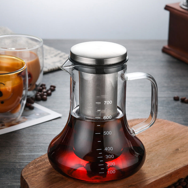 Cafetera portátil de extracción en frío de vidrio de borosilicato alto