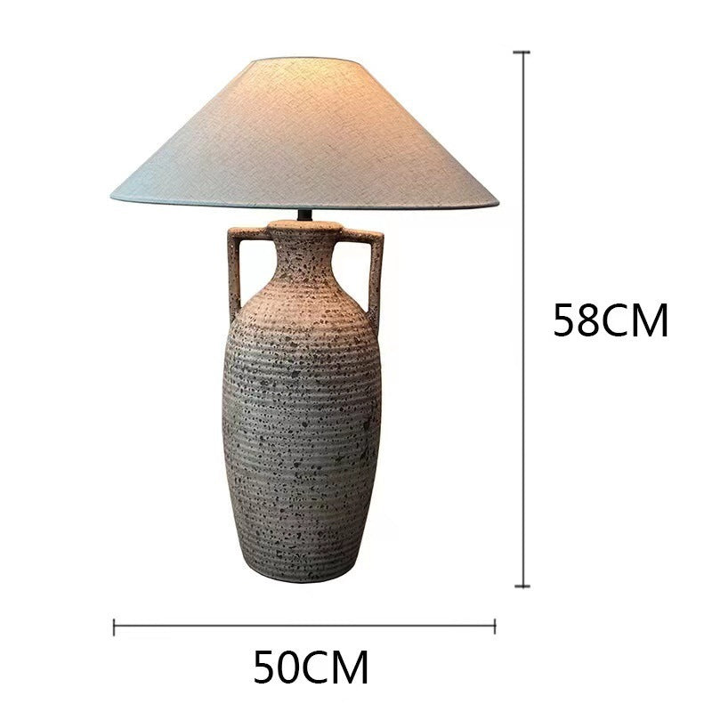 Lampe de Table en céramique, Style silencieux, grand, moderne, rétro chinois, nostalgique, ornement de maison d'hôtel