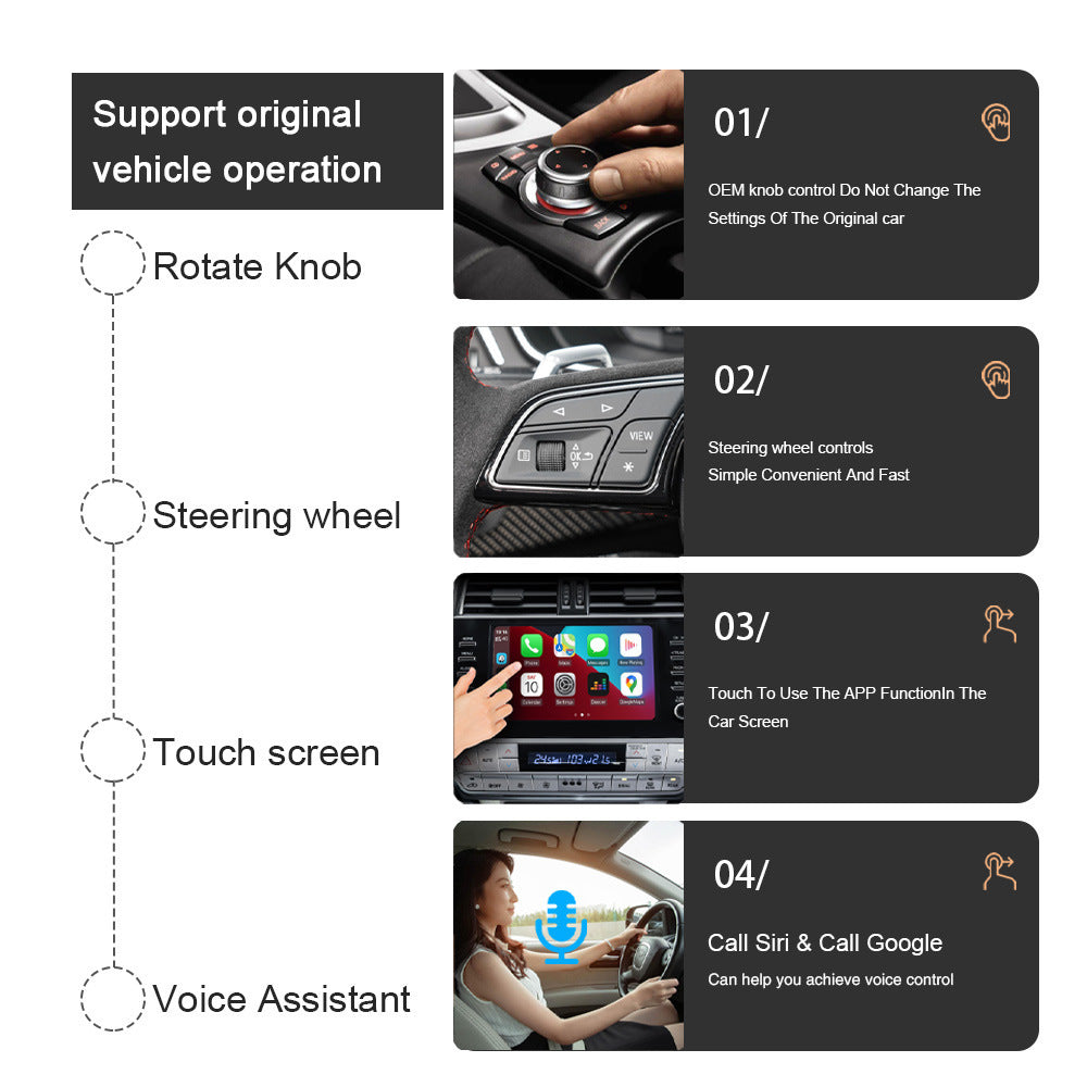 Boîte intelligente Android de mise à niveau CarPlay de voiture d'origine