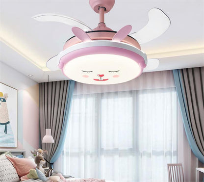 Children's Ceiling Fan Light In Domestic Bedroom