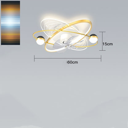 Lumière aérienne de ventilateur de projection de salon de chambre à coucher simple moderne