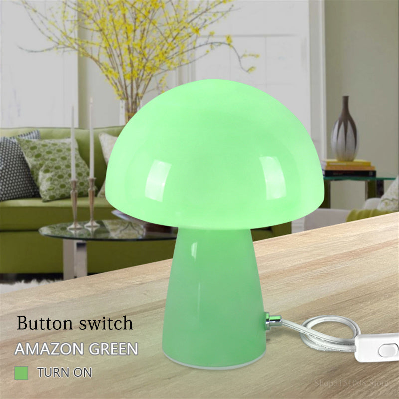 Black Technology Nordic Style Creative Lazy Induction Touch Children's Mushroom Lamp Bedroom Bedside Table Lamp