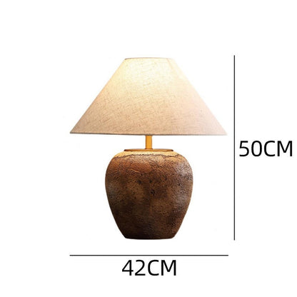 Ceramic Table Lamp Silent Style Large Modern New Chinese Retro Nostalgic Hotel Homestay Ornament