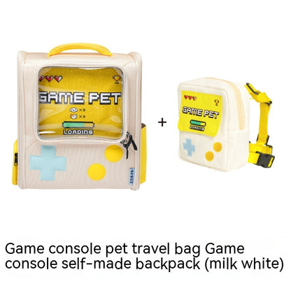 Consola de juegos, bolsa de Gato de estilo Retro, mochila portátil, plegable, gran capacidad, nido de viaje para perros y gatos