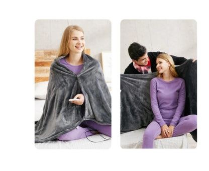 Winter Flannel Heated Blanket Cold Protection Body Warmer Usb Heated Warm Shawl Electric Heated Plush Blanket