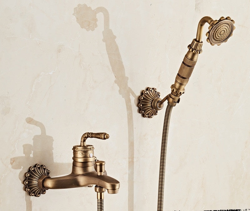 Antique Copper Simple Shower Phone Shower Set