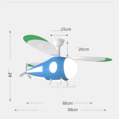 Lampe de ventilateur de plafond créative moderne pour chambre de garçon et de fille