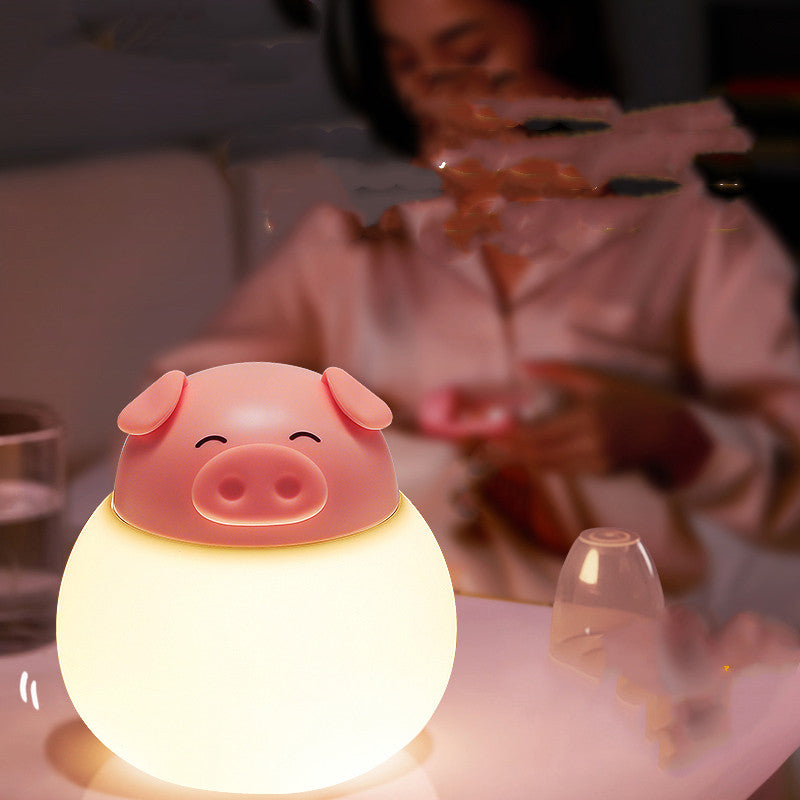 Lampe Pat en Silicone cochon, lampe de Table de chambre à coucher, lampe de chevet