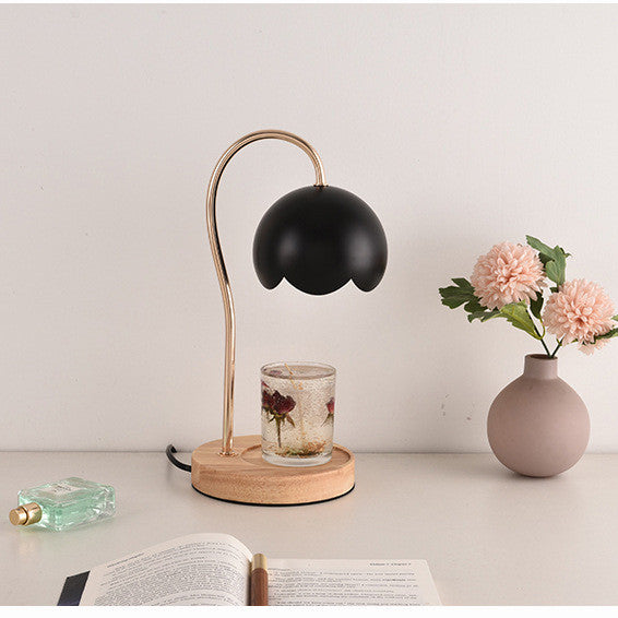 Lampe de chevet parfumée à bougie fondue, lumière ambiante à intensité variable, roses