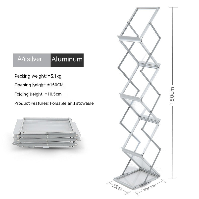 A4 Aluminum Alloy Folding Data Frame Storage Floor