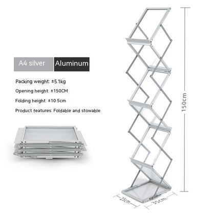 A4 Aluminum Alloy Folding Data Frame Storage Floor