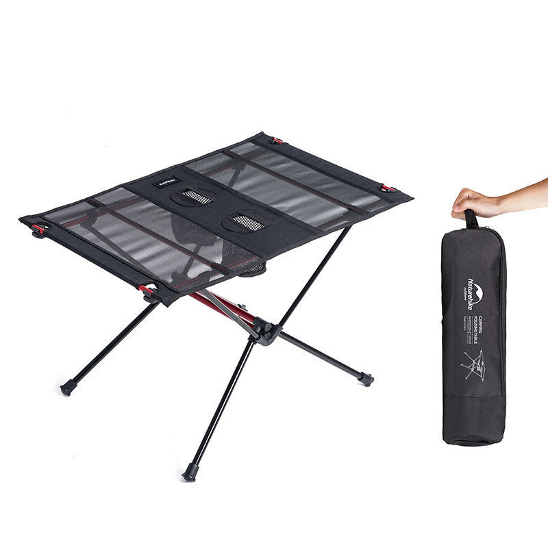 Mesa plegable al aire libre de aleación de aluminio para acampar con barbacoa