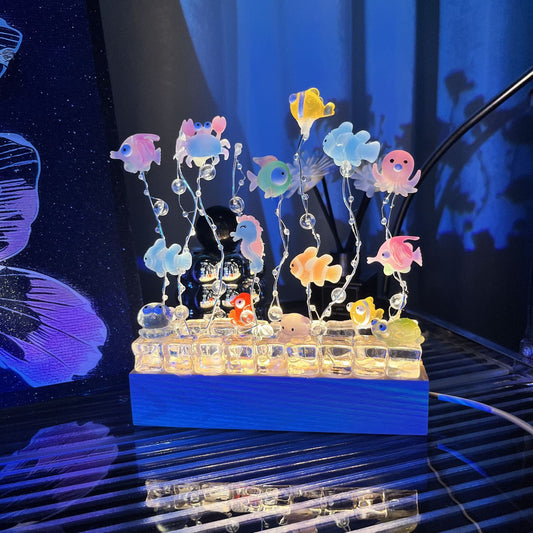 Handmade Diy Underwater World Small Night Lamp Plug-in Ornaments