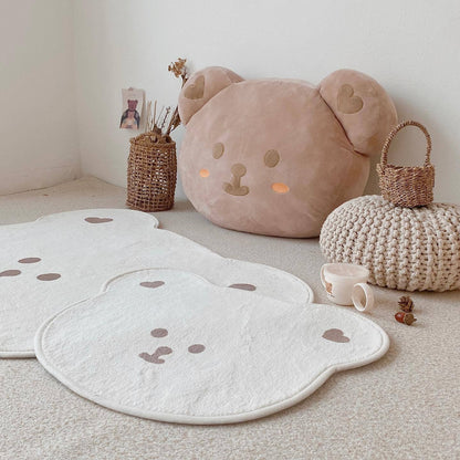 Lamb Cashmere Cartoon Bear Floor Mat Crawling Bedside Non-slip