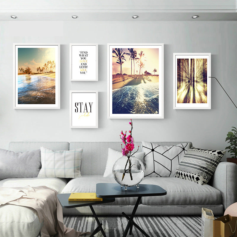 Nordic Style Living Room Decoration Painting Background Wall Combination