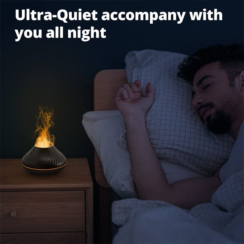 Nouveau diffuseur d'arôme de flamme volcanique lampe à huile essentielle 130 ml USB humidificateur d'air portable avec veilleuse de couleur brumisateur lumière LED