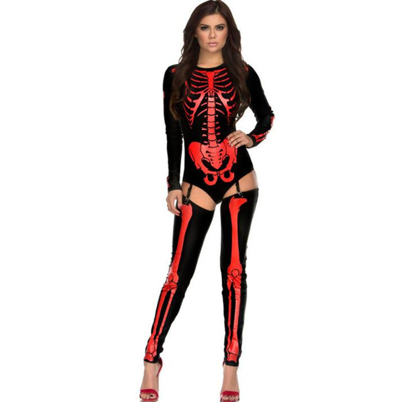 Costume de cosplay d'Halloween Crâne Zombie Uniforme