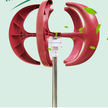 Ensemble générateur de vent d'éolienne miniature en forme de lanterne rouge 300W