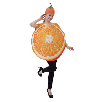 Costume d'Halloween tranche de fruit orange