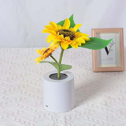 Lámpara de mesa con luz nocturna de simulación Led de girasol recargable, lámpara de escritorio decorativa con flores de simulación para restaurante, Hotel, regalo de boda